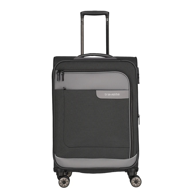 Travelite Viia 4 Wheel Trolley M Expandable Anthracite 1 Travelite Viia 4 Wheel Trolley M Expandable Anthracite