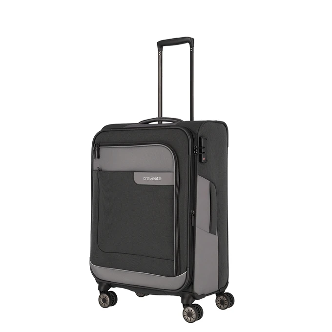 Travelite Viia 4 Wheel Trolley M Expandable Anthracite 6 Travelite Viia 4 Wheel Trolley M Expandable Anthracite - Afbeelding 6