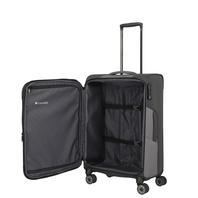 Travelite Viia 4 Wheel Trolley M Expandable Anthracite 8 Travelite Viia 4 Wheel Trolley M Expandable Anthracite - Afbeelding 8